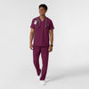 NURTUR Men's V-Neck Scrub Top Wine full scrub set