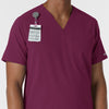 NURTUR Men's V-Neck Scrub Top Wine side detail 1