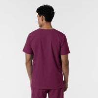 NURTUR Men's V-Neck Scrub Top Wine back view