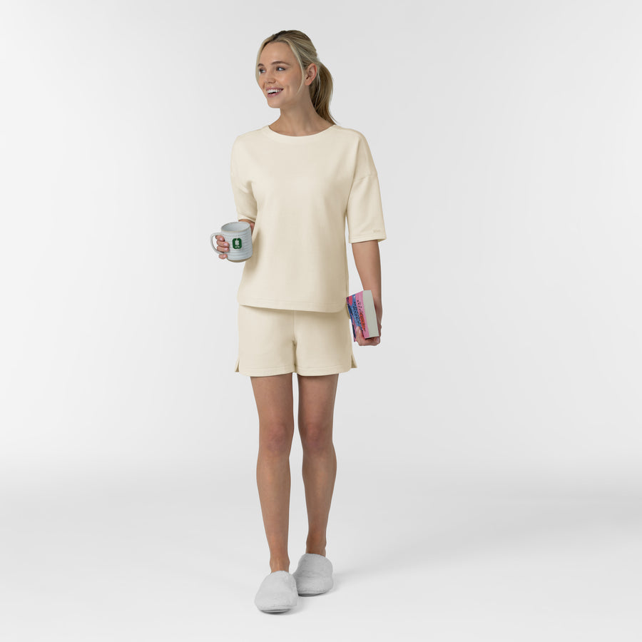 Unwind & Lounge Women's Relaxed Pullover Birch full scrub set