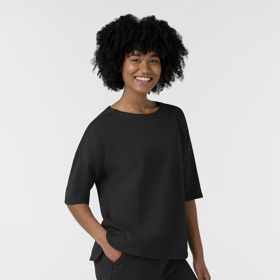 Unwind & Lounge Women's Relaxed Pullover Black side view