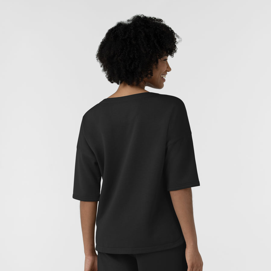 Unwind & Lounge Women's Relaxed Pullover Black back view