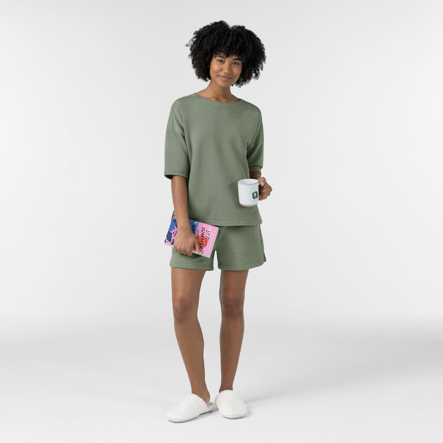 Unwind & Lounge Women's High Rise Shorts - Sage lounge set