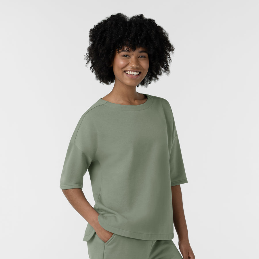 Unwind & Lounge Women's Relaxed Pullover Sage side view