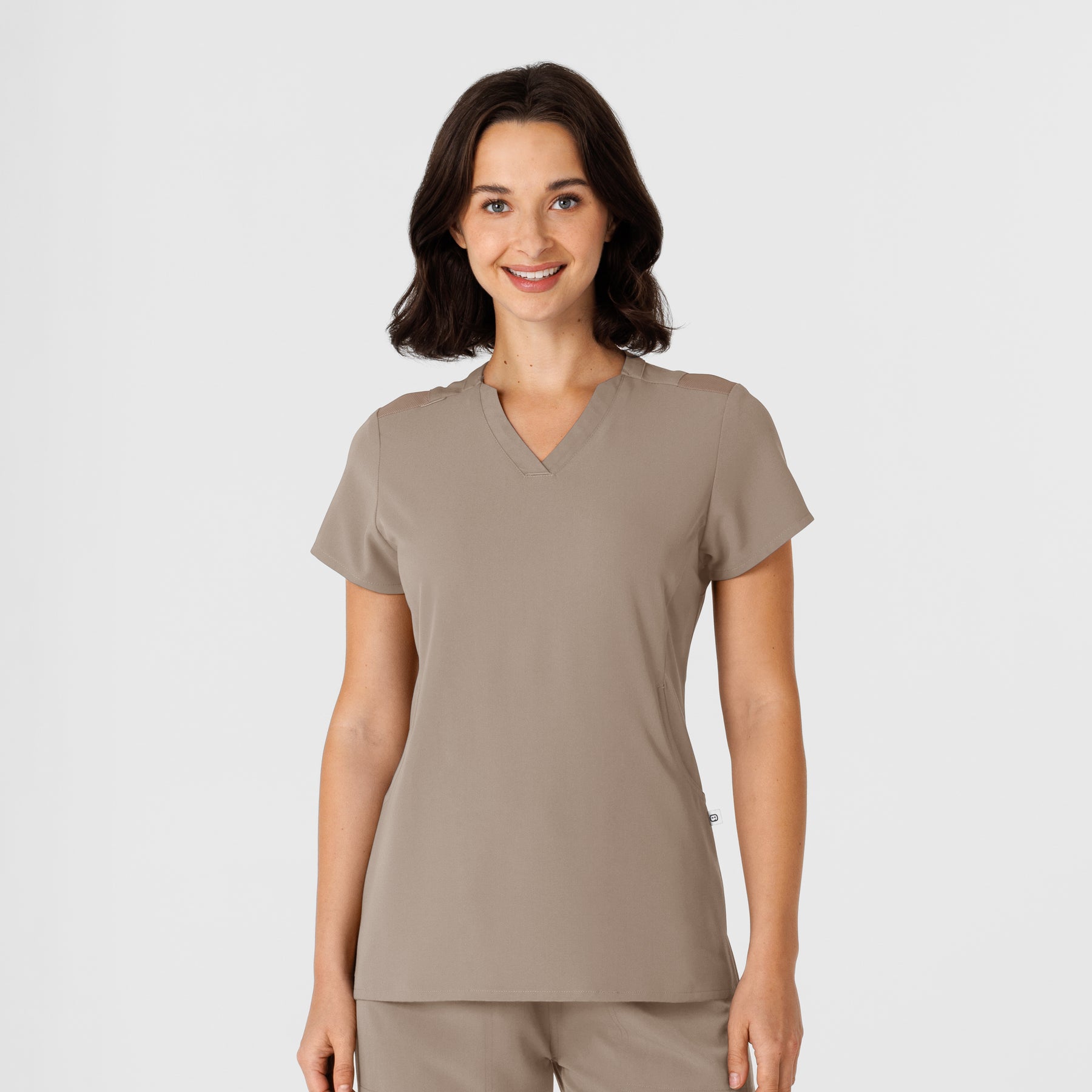 Nova Women's Flex-n-Reach Shoulder Panel V-Neck Scrub Top Haze
