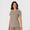 Nova Women's Flex-n-Reach Shoulder Panel V-Neck Scrub Top Haze side view