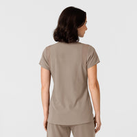 Nova Women's Flex-n-Reach Shoulder Panel V-Neck Scrub Top Haze back view