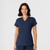Nova Women's Flex-n-Reach Shoulder Panel V-Neck Scrub Top Navy