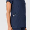 Nova Women's Flex-n-Reach Shoulder Panel V-Neck Scrub Top Navy side detail 2