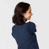 Nova Women's Flex-n-Reach Shoulder Panel V-Neck Scrub Top Navy back detail