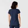 Nova Women's Flex-n-Reach Shoulder Panel V-Neck Scrub Top Navy back view