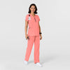 Nova Women's Flex-n-Reach Shoulder Panel V-Neck Scrub Top Paradise Pink full scrub set