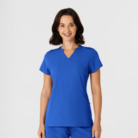 Nova Women's Flex-n-Reach Shoulder Panel V-Neck Scrub Top Royal