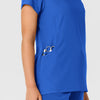 Nova Women's Flex-n-Reach Shoulder Panel V-Neck Scrub Top Royal side detail 2