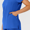 Nova Women's Flex-n-Reach Shoulder Panel V-Neck Scrub Top Royal hemline detail