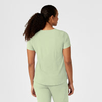 RENEW Women's Mandarin Collar Tuck-In Scrub Top Fresh Mint back view