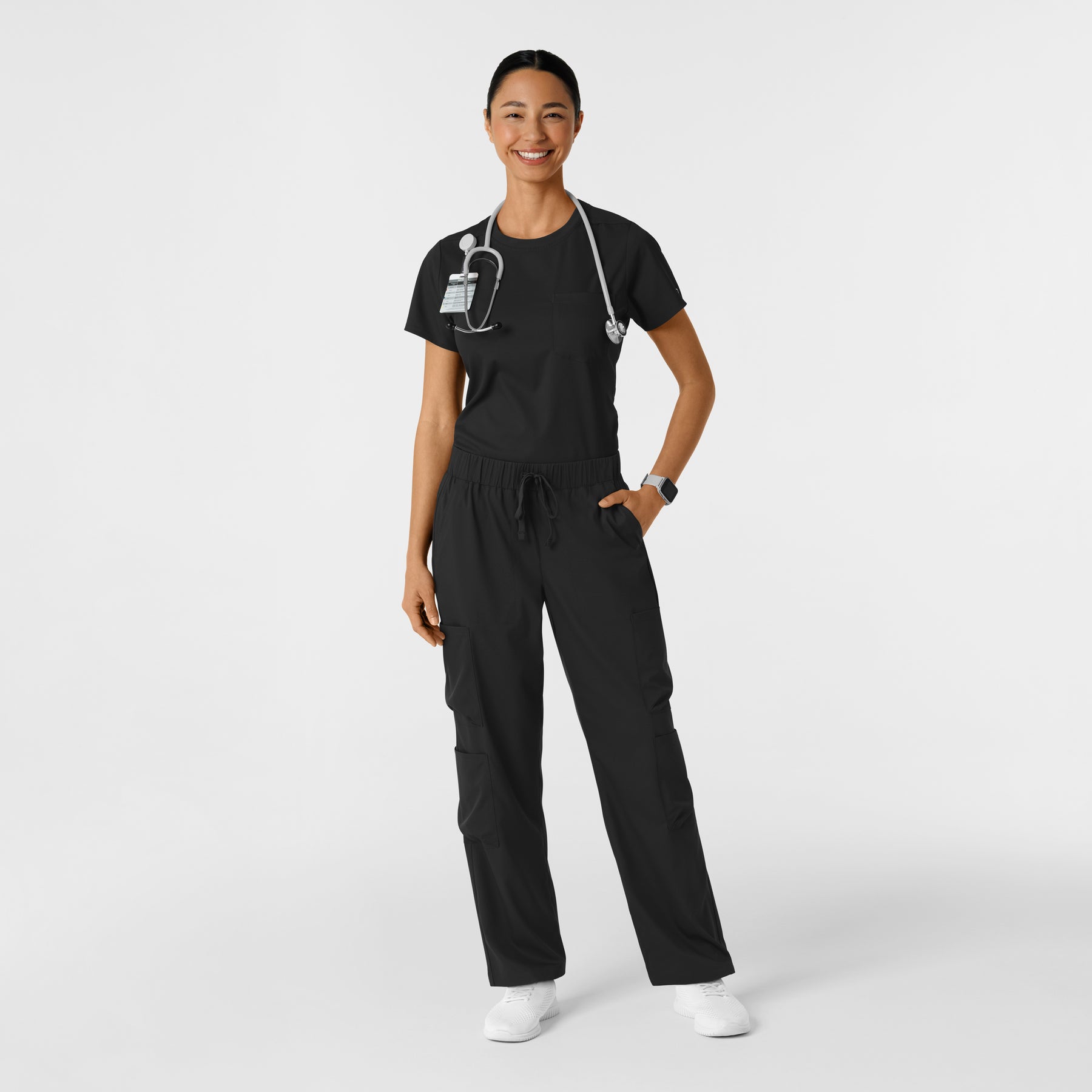 Boundless Women's Classic Tee Black full scrub set