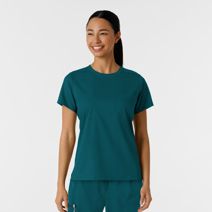 Boundless Women's Classic Crew Neck Scrub Top - Caribbean
