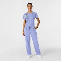 Boundless Women's Classic Tee Ceil Blue full scrub set