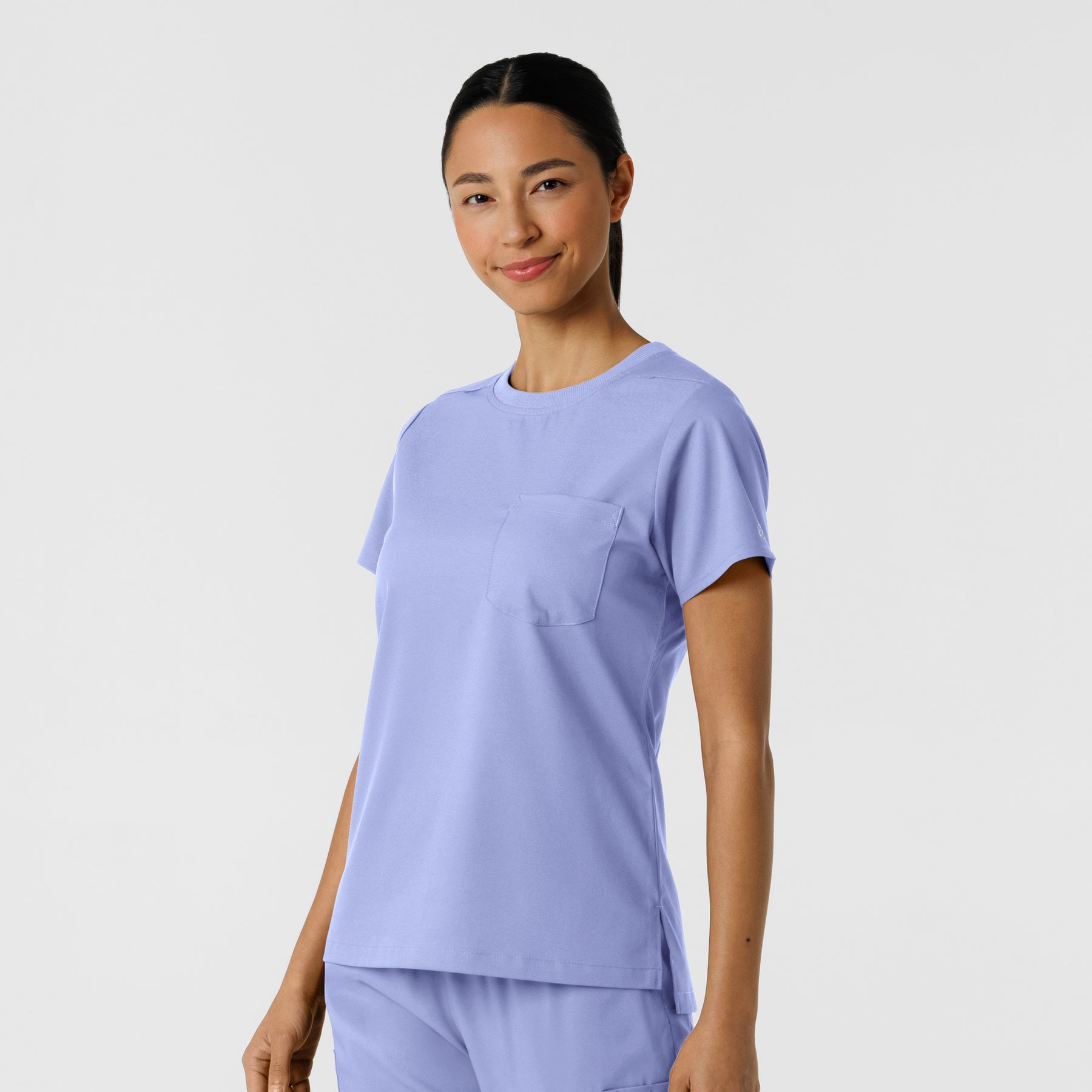 Boundless Women's Classic Tee Ceil Blue side view