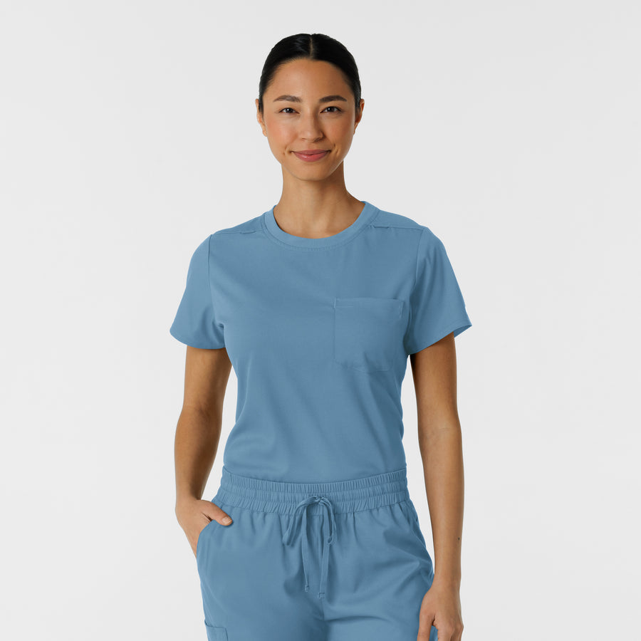 Boundless Women's Classic Tee Pacific Blue front detail