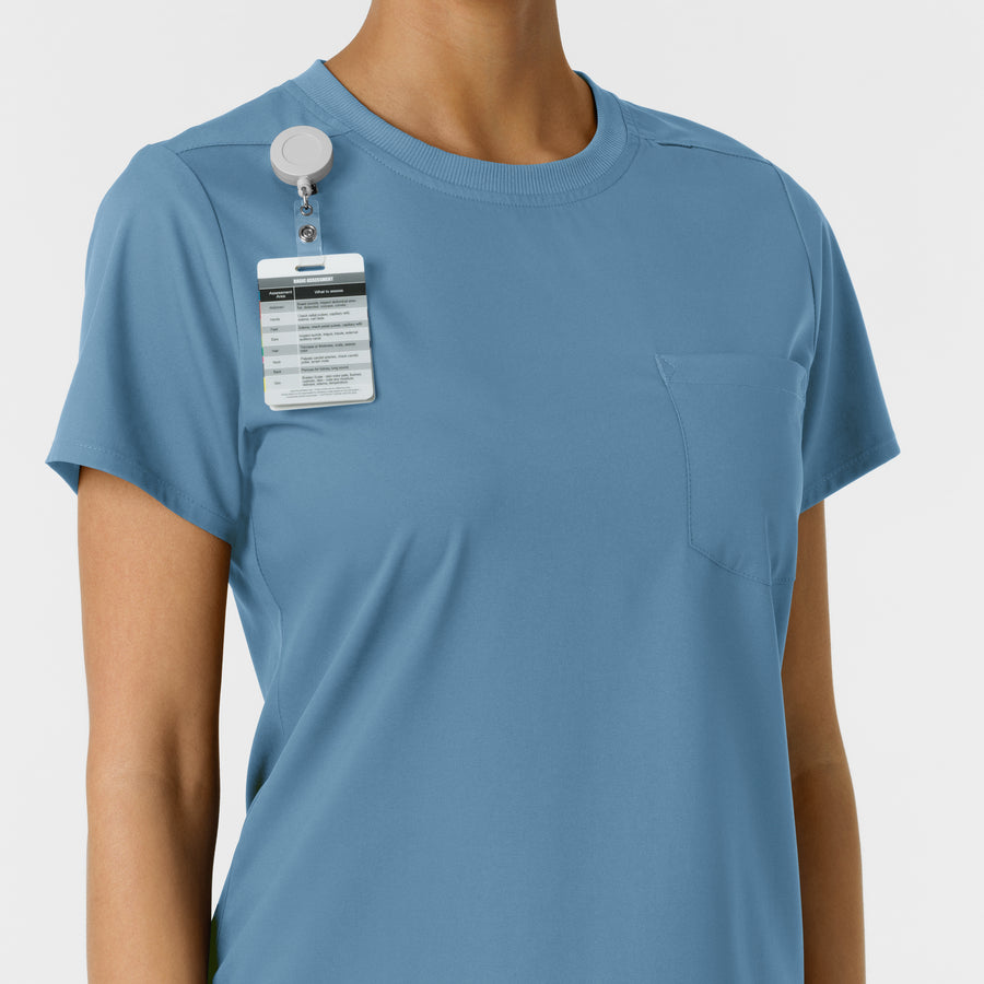 Boundless Women's Classic Tee Pacific Blue side detail 2