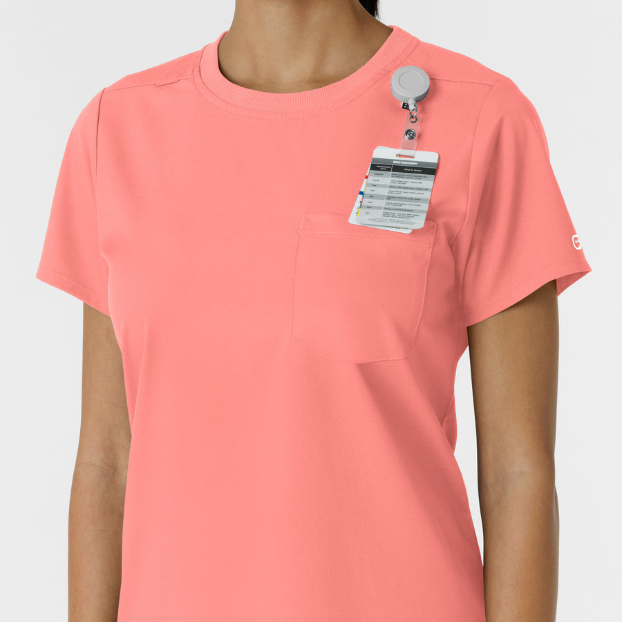 Boundless Women's Classic Tee Paradise Pink hemline detail