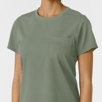 Boundless Women's Classic Tee Sage side detail 1