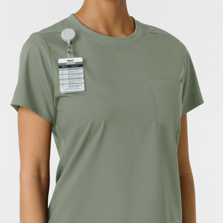 Boundless Women's Classic Tee Sage side detail 2
