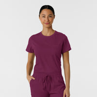 Boundless Women's Classic Tee Wine front detail