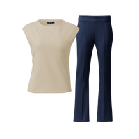 BLK Ruched Blouse and Bootcut Scrub Set