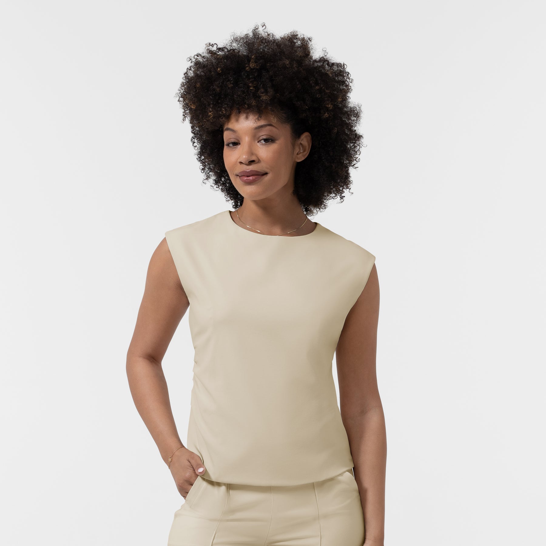 BLK Women’s Ruched Blouse Coconut Milk