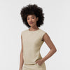 BLK Women’s Ruched Blouse Coconut Milk side view