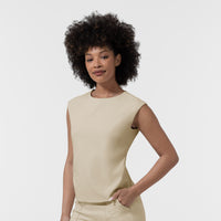 BLK Women’s Ruched Blouse Coconut Milk side view