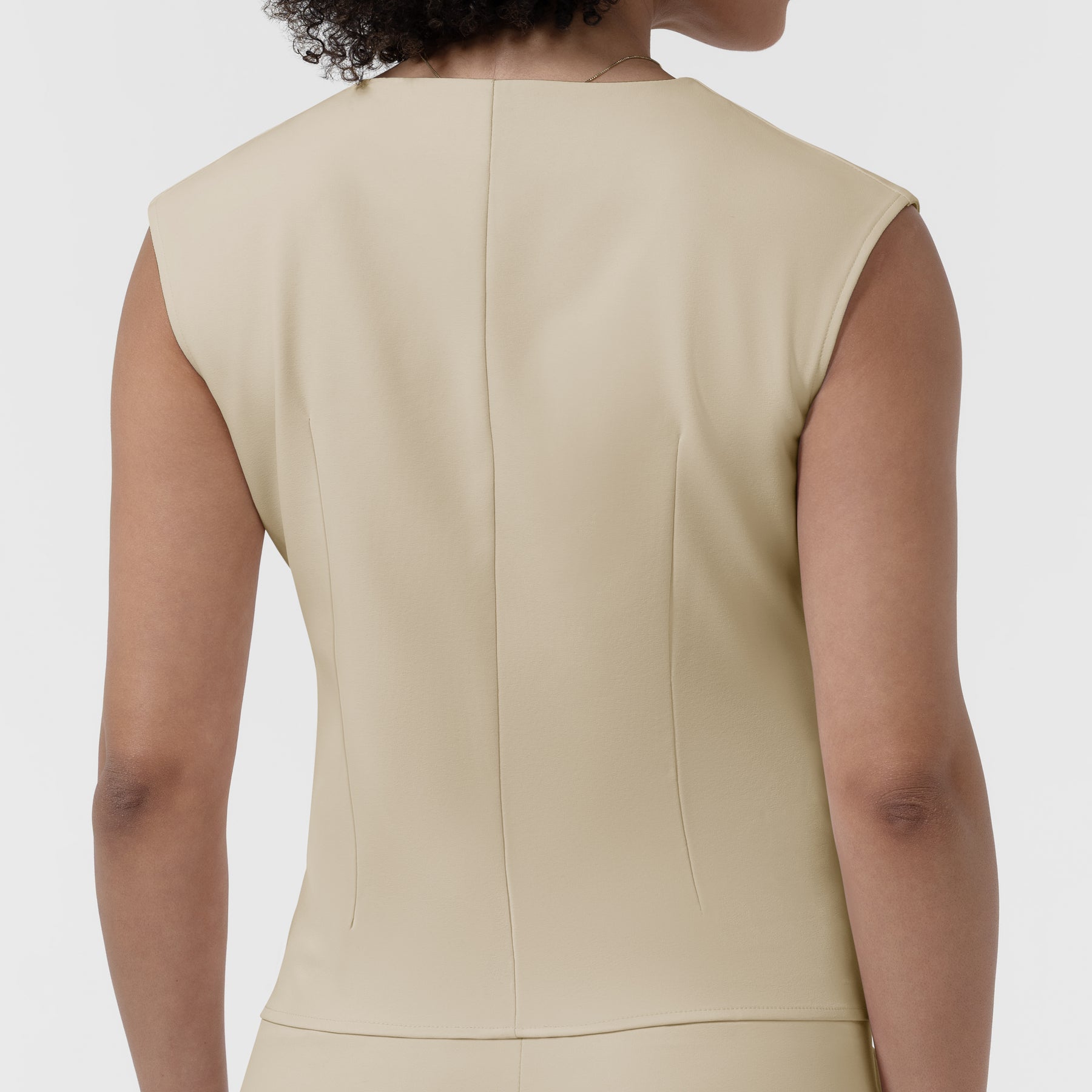 BLK Women’s Ruched Blouse Coconut Milk hemline detail