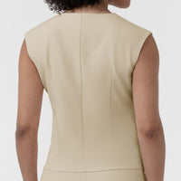 BLK Women’s Ruched Blouse Coconut Milk hemline detail