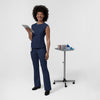 BLK Women’s Ruched Blouse Navy full scrub set