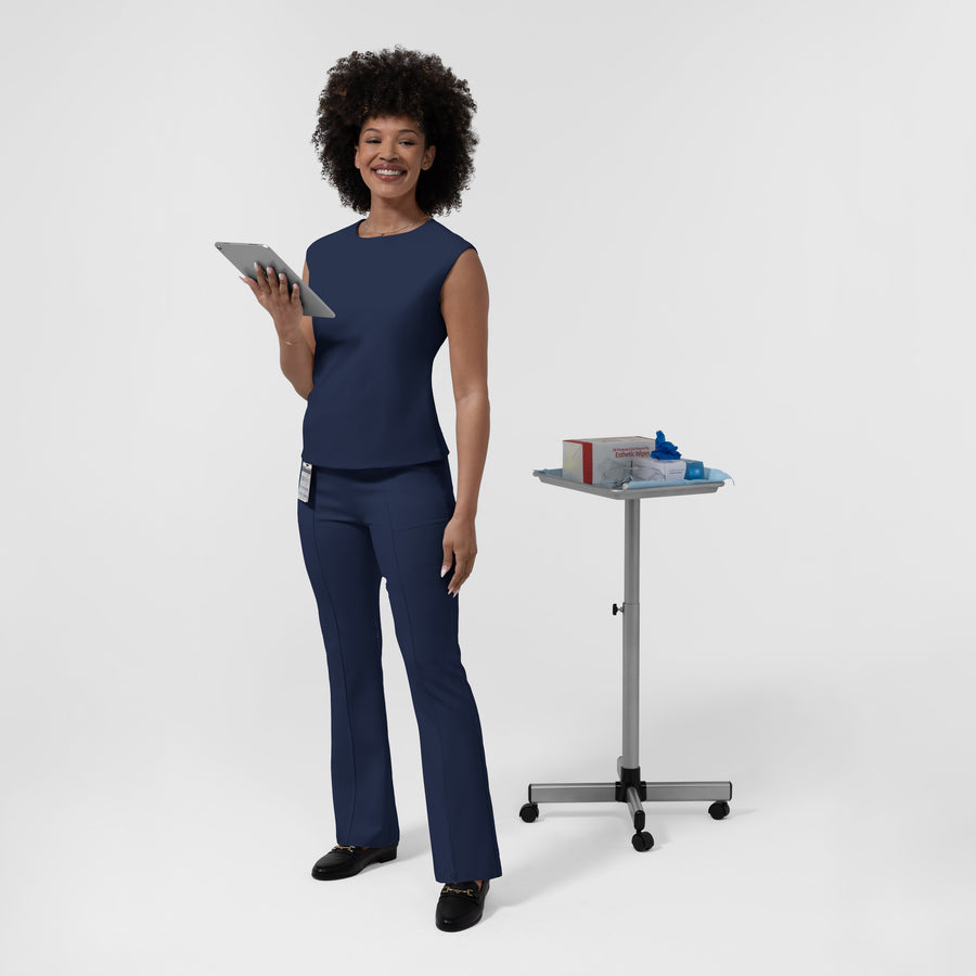 BLK Women’s Ruched Blouse Navy full scrub set