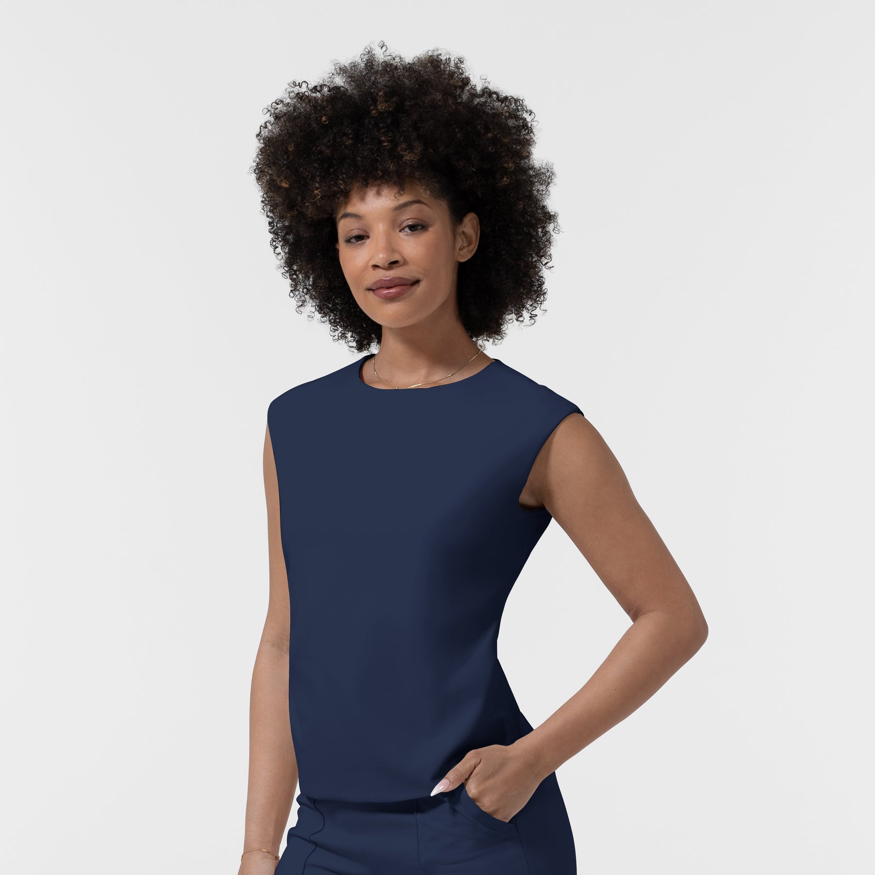 BLK Women’s Ruched Blouse Navy side view