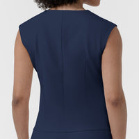BLK Women’s Ruched Blouse Navy hemline detail