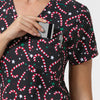 Women's 1-Pocket Tuck-in Print Scrub Top - Christmas Scrubs pocket