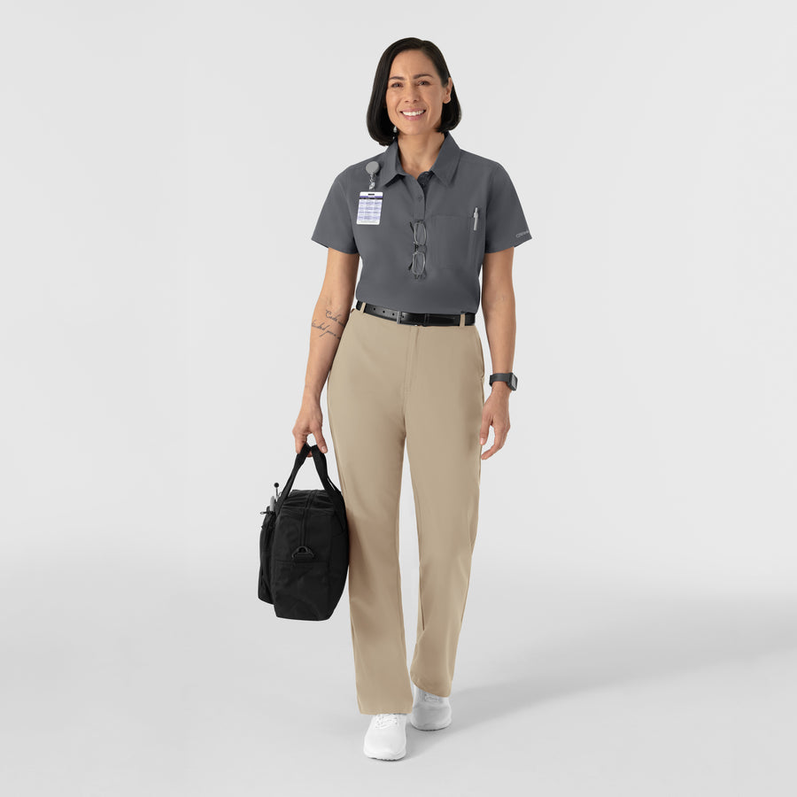 NURTUR Women's Polo - Pewter scrub set