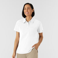NURTUR Women's Polo - White untucked