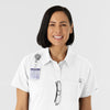 NURTUR Women's Polo - White neckline