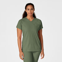 RENEW Women's Yoga V-Neck Scrub Top Olive