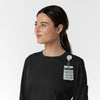 Boundless Women's Classic Long Sleeve Scrub Top - Black badge loop 2