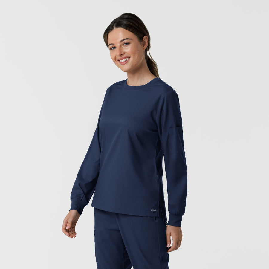Boundless Women's Classic Long Sleeve Scrub Top - Navy side
