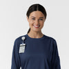 Boundless Women's Classic Long Sleeve Scrub Top - Navy badge loop