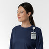 Boundless Women's Classic Long Sleeve Scrub Top - Navy badge loop 2
