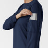 Boundless Women's Classic Long Sleeve Scrub Top - Navy sleeve pocket